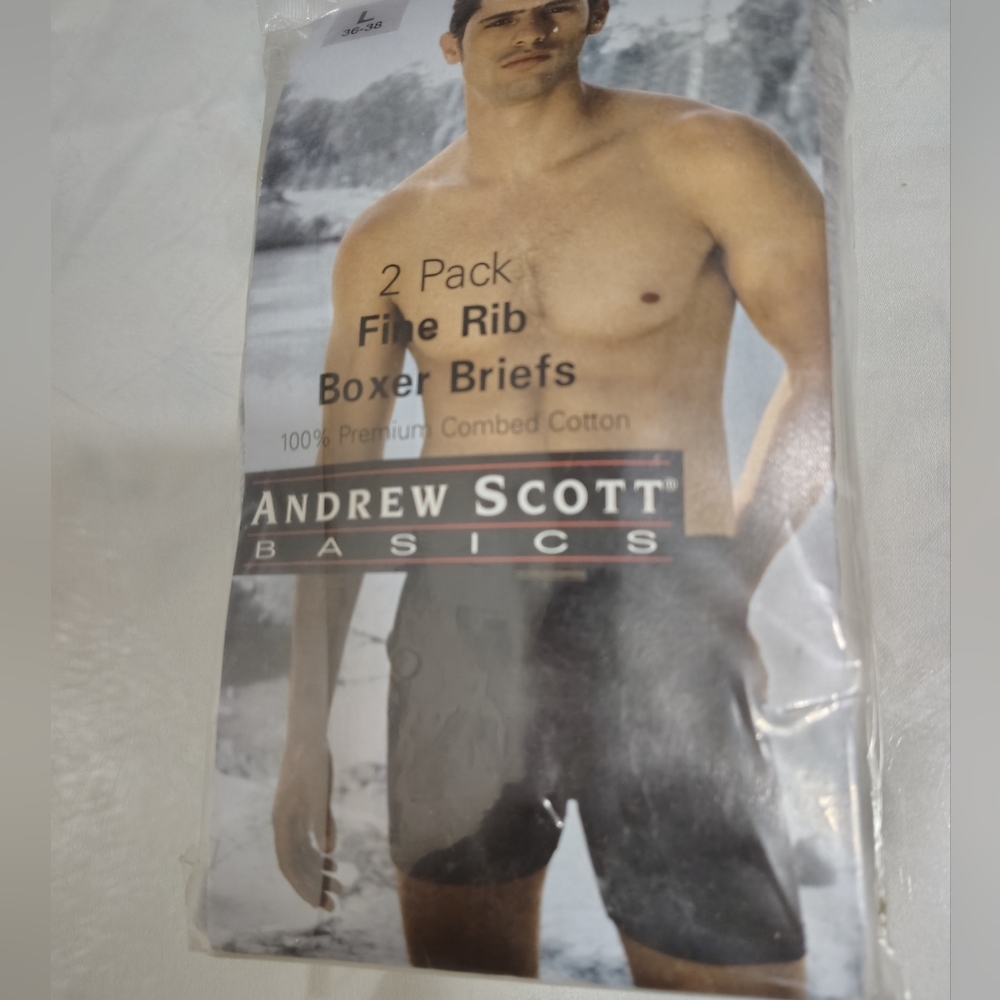 2 Pack Fine Rib Boxer Briefs Andrew Scott Size 36-38 - Picture 8 of 10